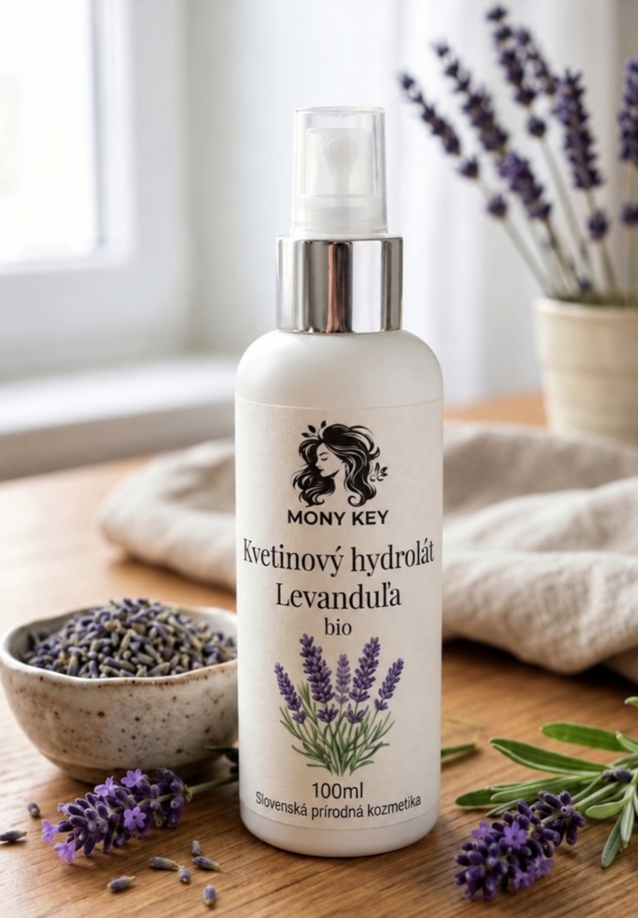Kvetinový hydrolát BIO – Levanduľa 100ml | Kvetinová voda | Mony Key