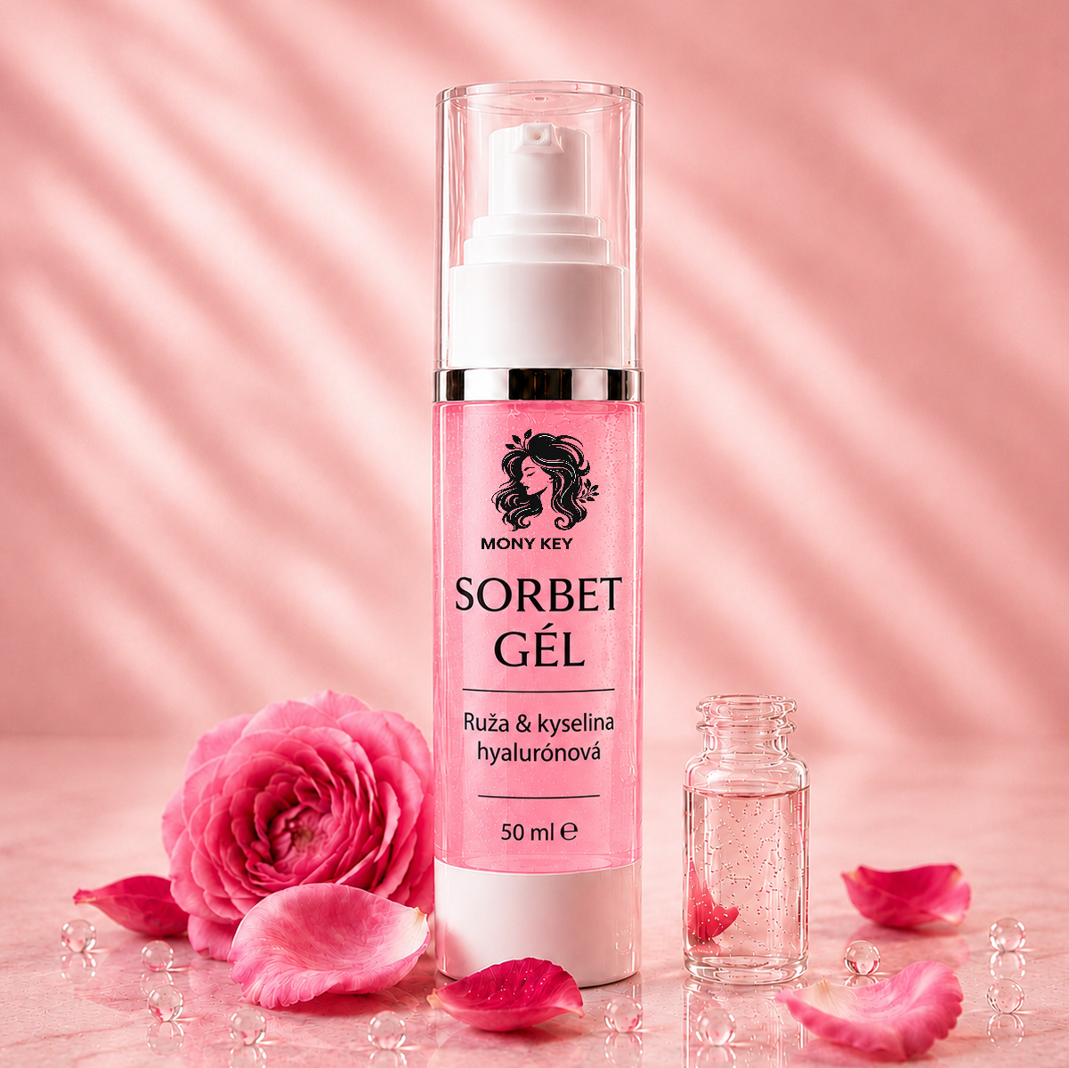 Sorbet gél Ruža & kyselina hylaurónova 50 ml | Mony Key