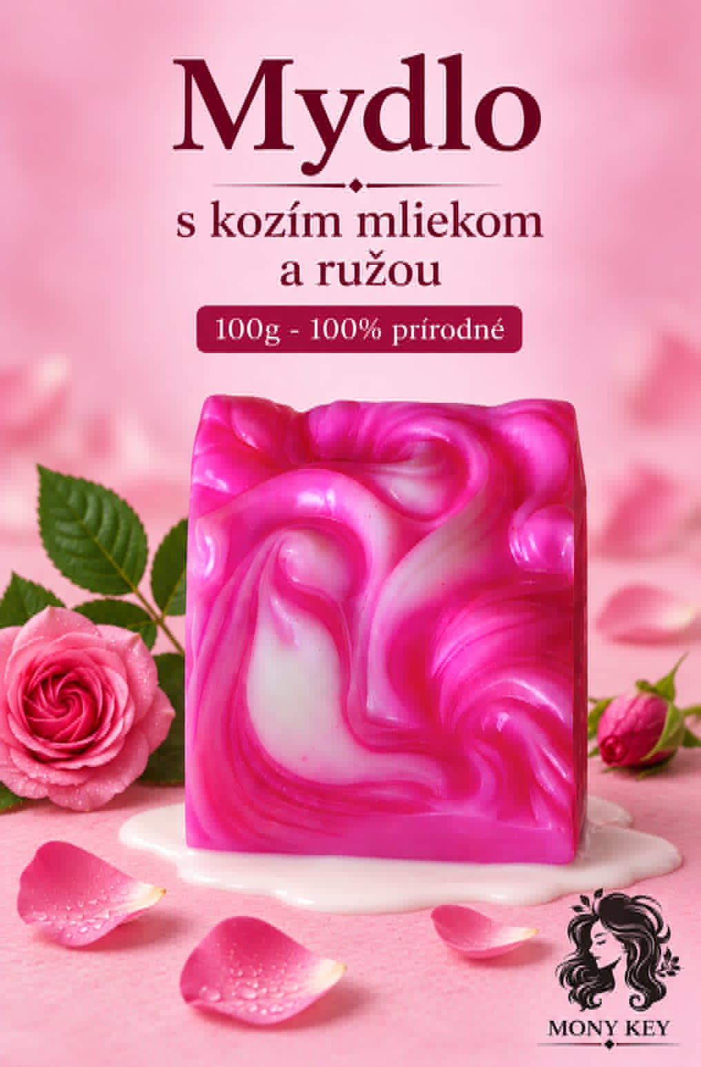 Mydlo s kozím mliekom ruža 100g - 100% prírodné